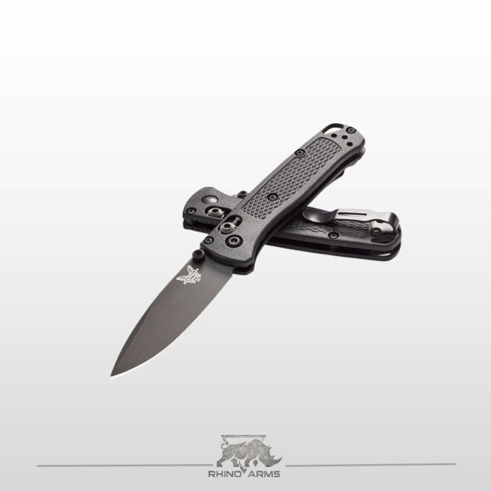 Benchmade Benchmade Mini Bugout Black CF-Elite Handle w/Black DLC Coated Blade in Knives / Folding on Rhino Arms